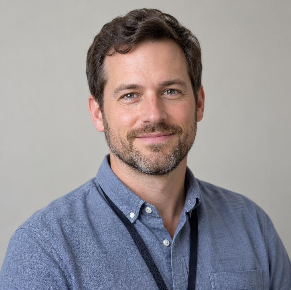 Portrait of a man with a light beard