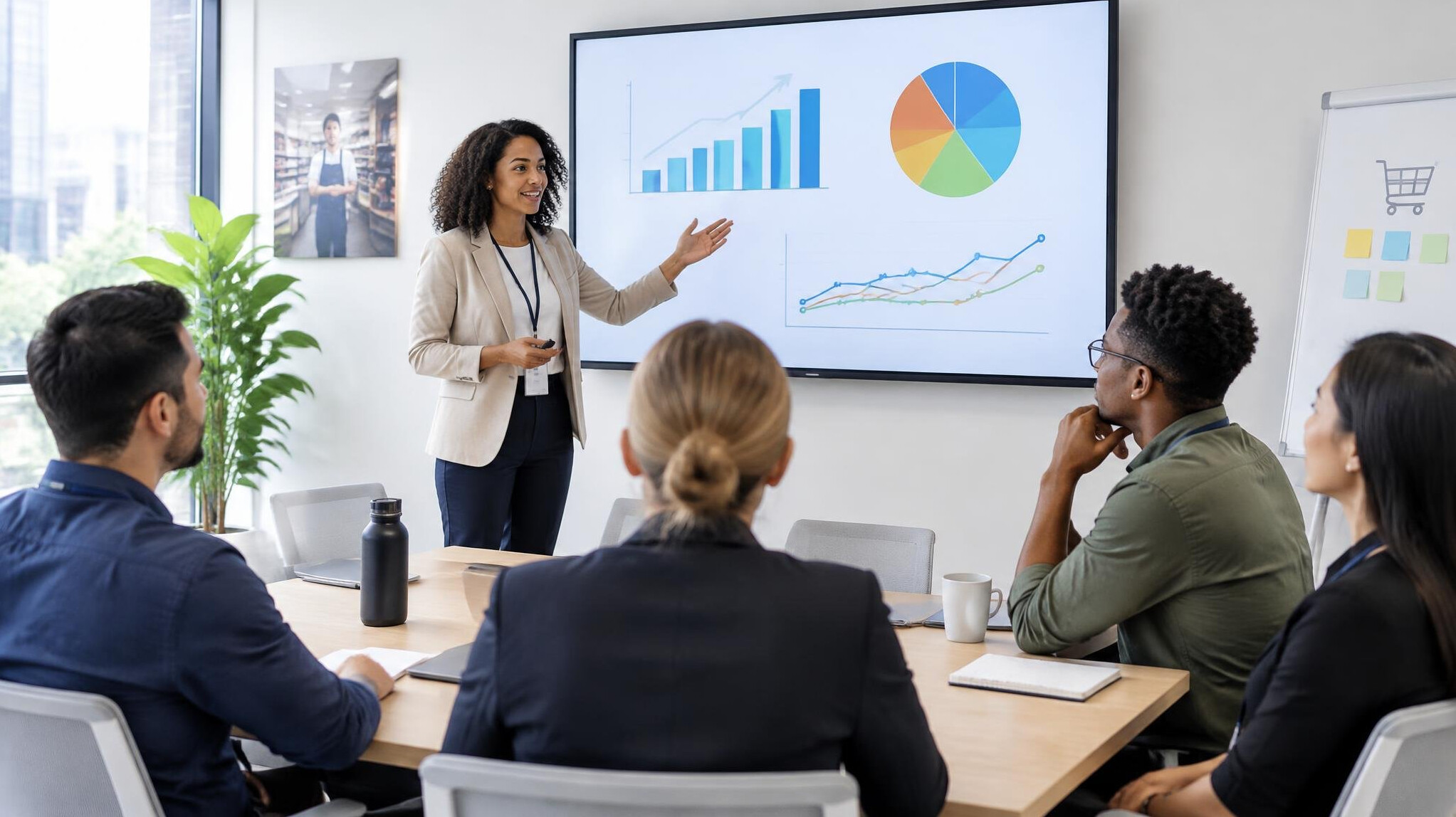 Workshop presentation with participants at a meeting table